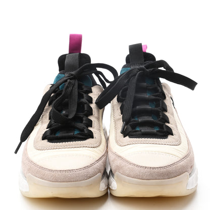 Chanel Suede Calfskin Nylon Grosgrain CC Sneakers 37 Beige Pink 2 of 12