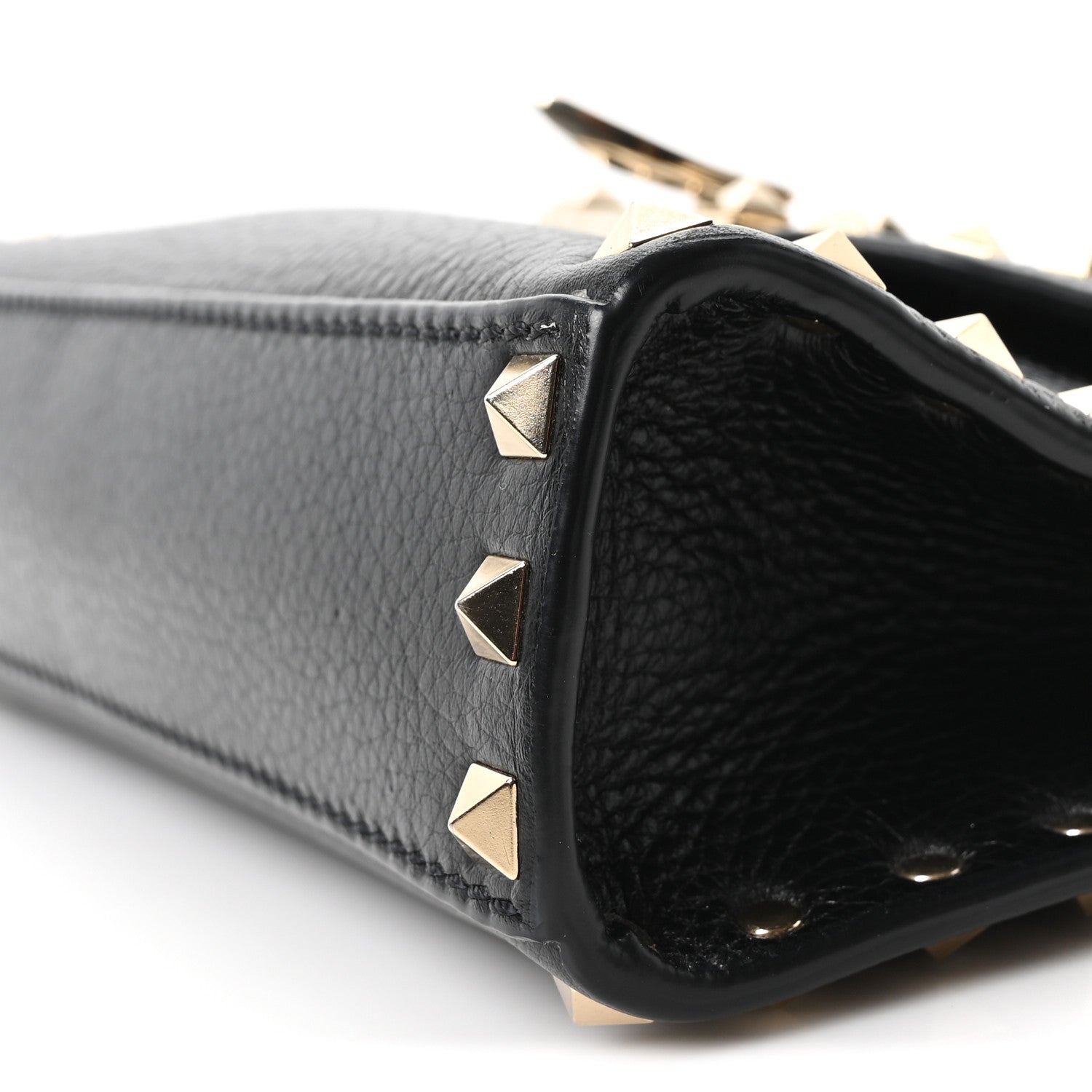 Valentino Garavani Pebbled Calfskin Medium Rockstud Flip Lock Crossbody Bag Black 9 of 9