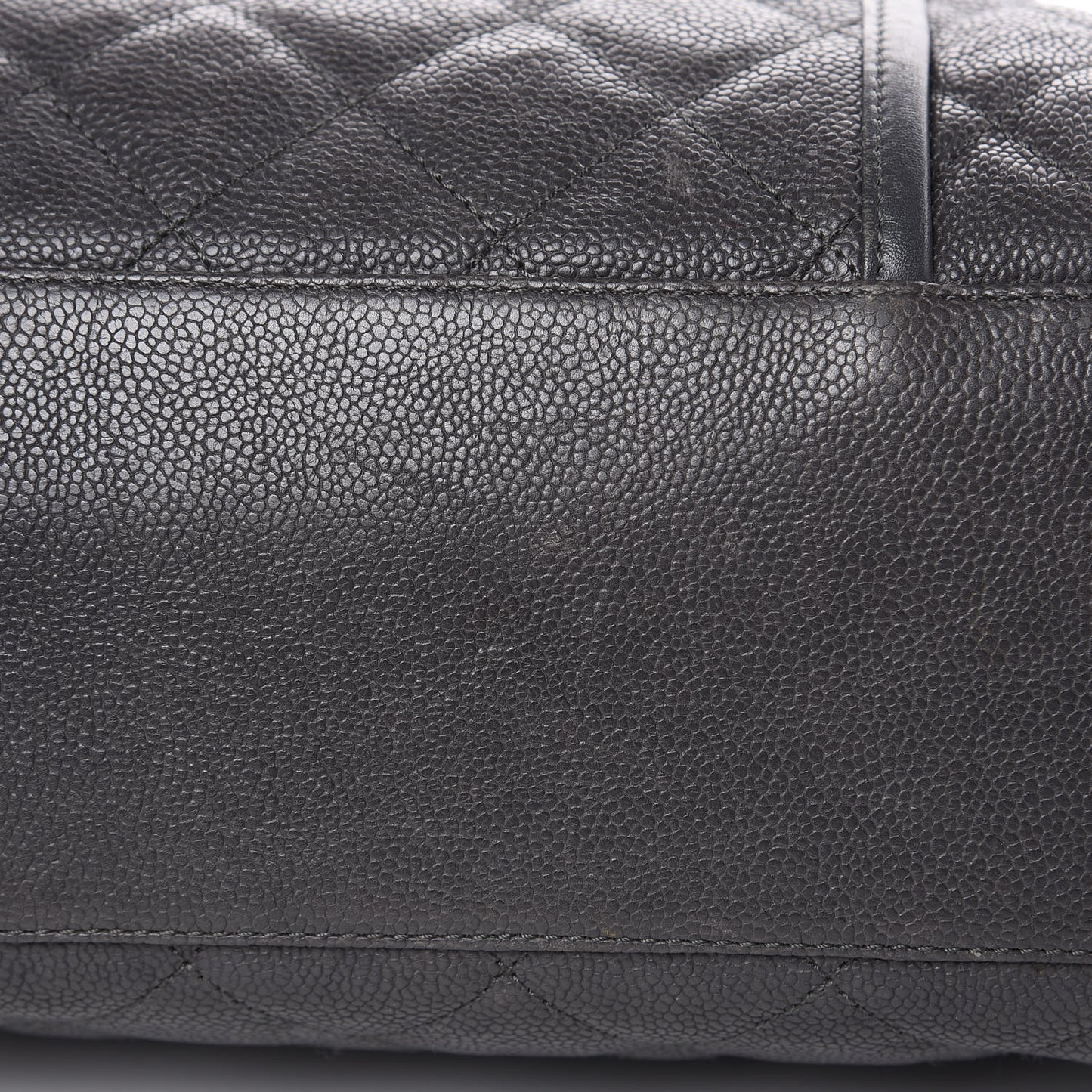 Caviar Quilted French Riviera Hobo Dark Grey