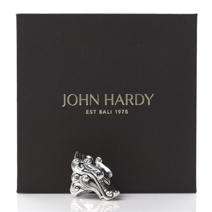 John Hardy Sterling Silver Black Spinel Sapphire Naga Head Ring 53 6.25 8 of 8