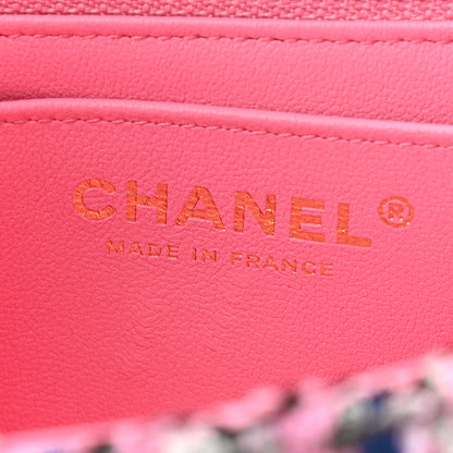 Chanel Tweed Quilted Mini Rectangular Flap Pink Multicolor 6 of 11