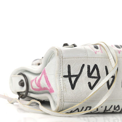 Balenciaga Agneau Graffiti All Over Classic Hardware Mini City White Multicolor 10 of 20