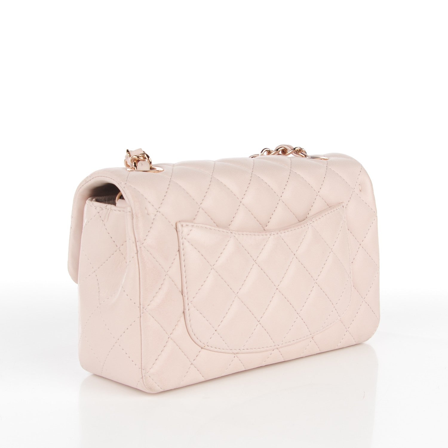 Chanel Lambskin Quilted Mini Rectangular Flap Light Pink 3 of 9