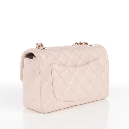 Chanel Lambskin Quilted Mini Rectangular Flap Light Pink 3 of 9