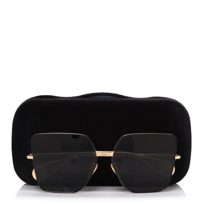 Gucci Square Frame GG0436S Sunglasses Black Gold 7 of 7