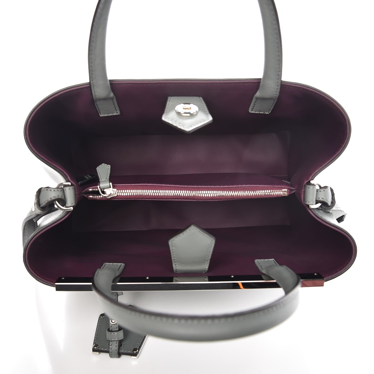 Fendi Vitello Dolce Petite 2Jours Tote Alga Amarone 5 of 8