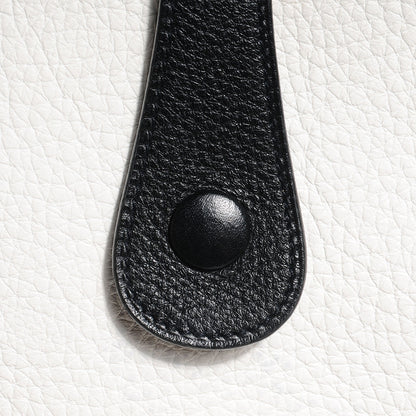 Hermes Taurillon Clemence Evelyne GM Blanc Noir 10 of 17