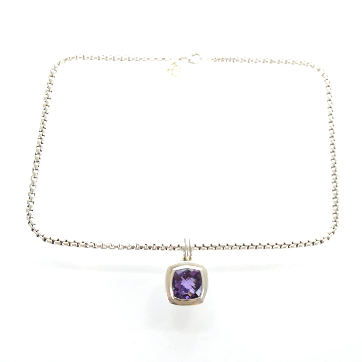 David Yurman Sterling Silver Amethyst Enhancer Albion Necklace 1 of 5