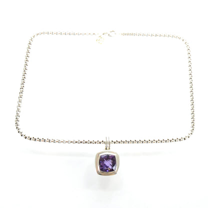 David Yurman Sterling Silver Amethyst Enhancer Albion Necklace 1 of 5