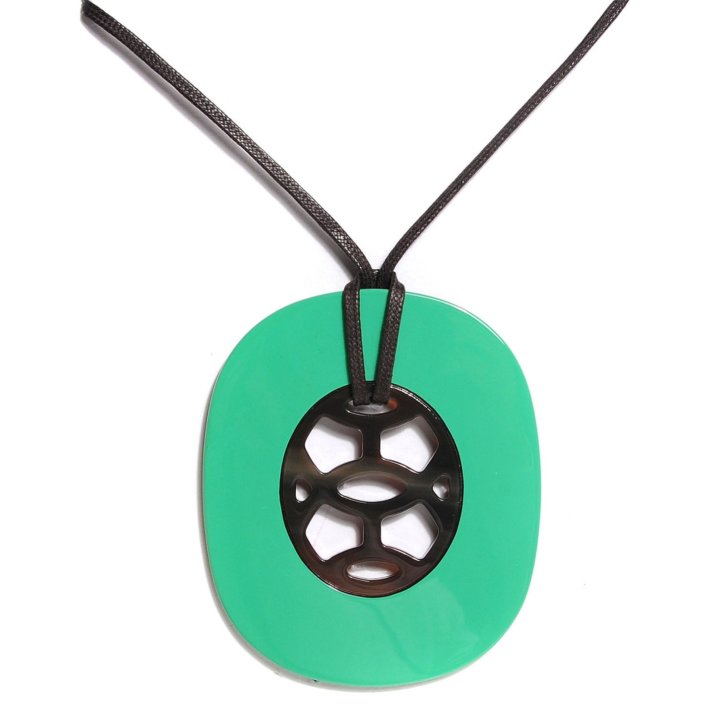 Buffalo Horn Lacquer Lift Necklace GM Bambou