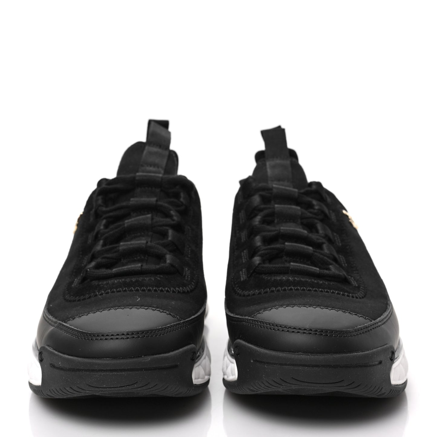 Velvet Calfskin Mixed Fibers CC Sneakers 38.5 Black