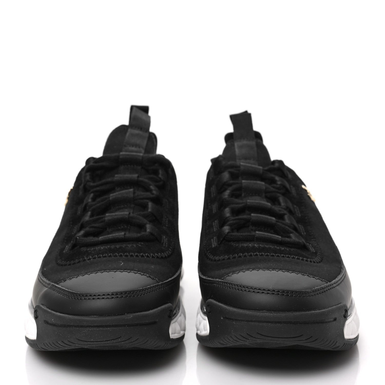 Chanel Velvet Calfskin Mixed Fibers CC Sneakers 38.5 Black 2 of 8