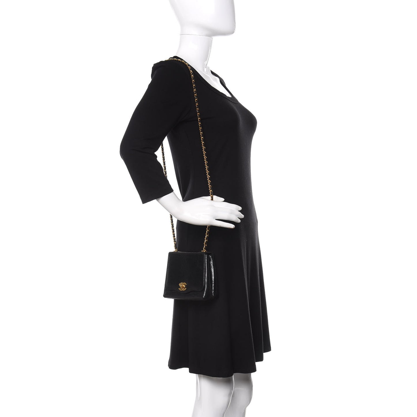 Lizard Mini Single Flap Black