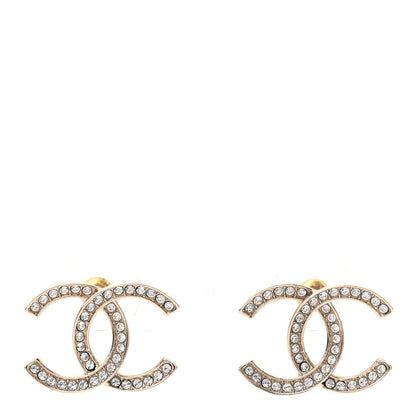 Chanel Crystal CC Earrings Gold 1 of 4