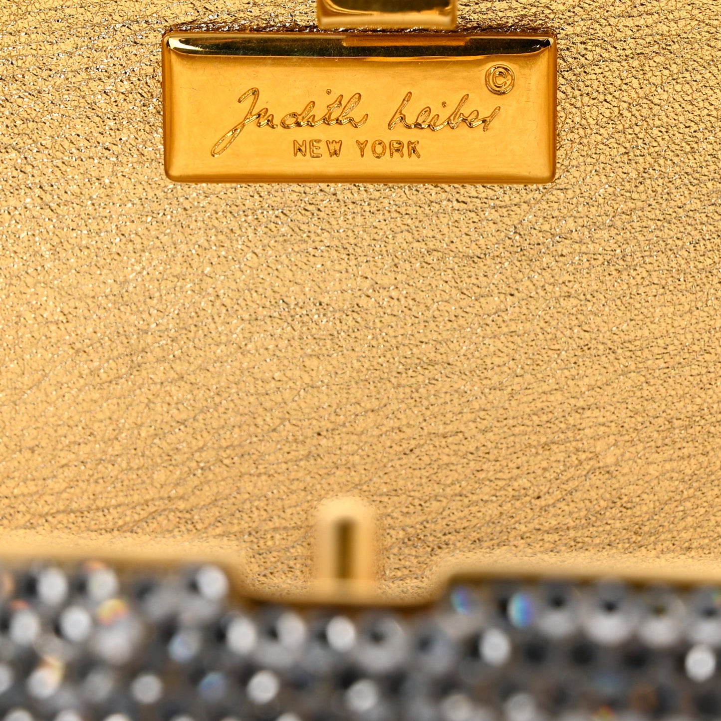 Swarovski Crystal Minaudiere Clutch Gold