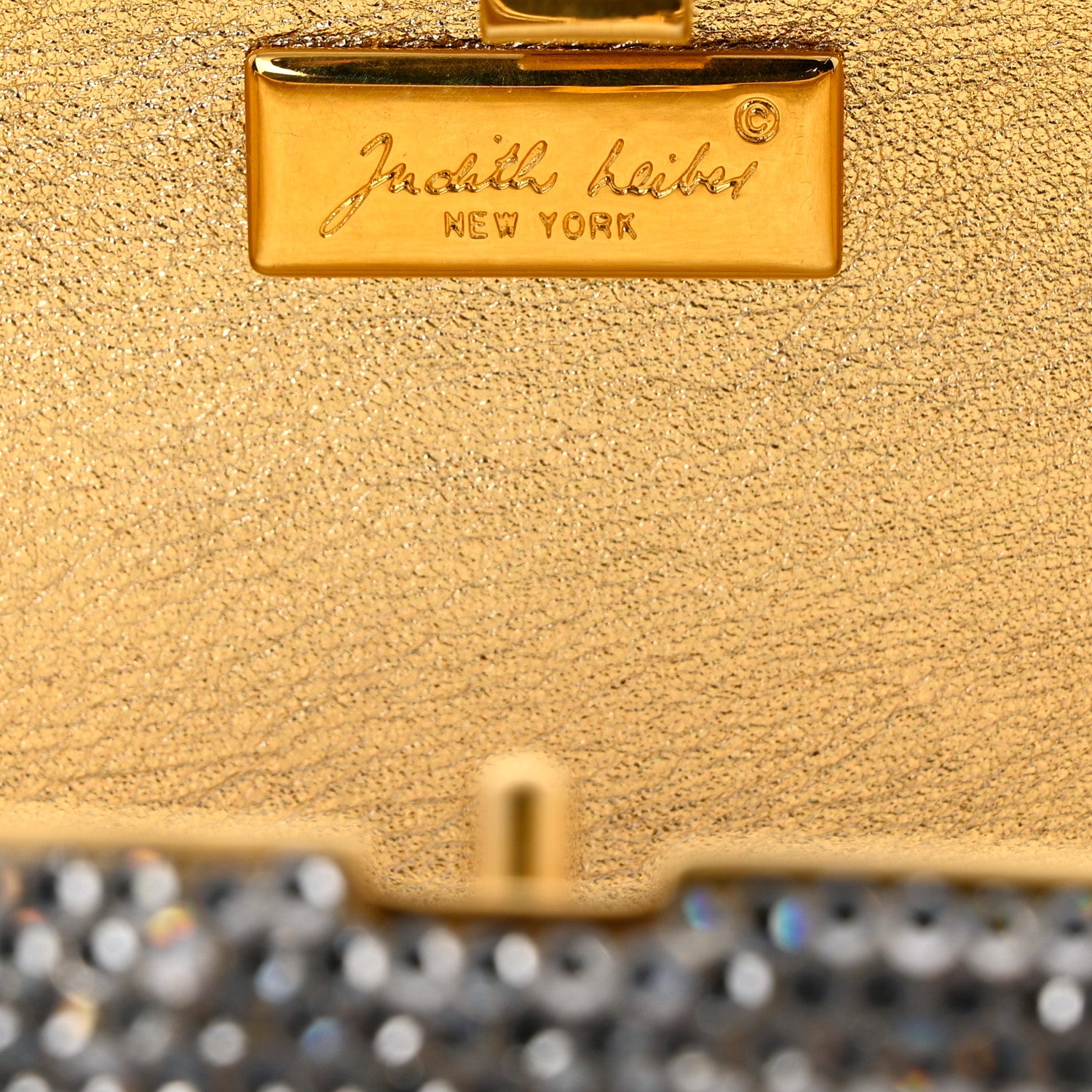 Judith Leiber Swarovski Crystal Minaudiere Clutch Gold 9 of 13