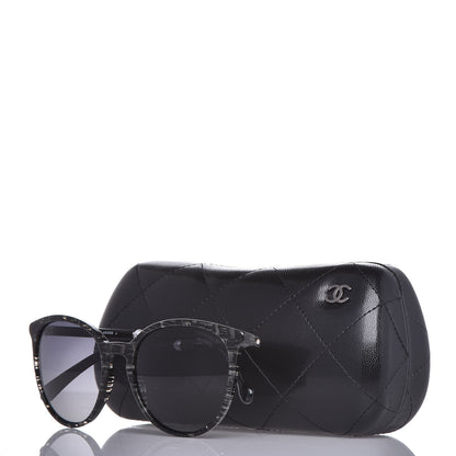 Chanel Acetate Butterfly Pearl Sunglasses 5394-H Glittered Black 7 of 7