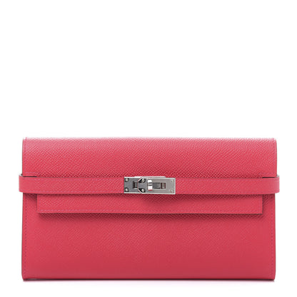 Hermes Epsom Kelly Longue Wallet Rose Extreme 1 of 10