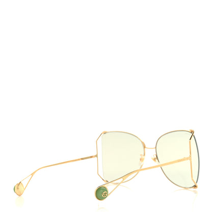 Gucci Oversized Round Sunglasses GG0252S Gold 4 of 8