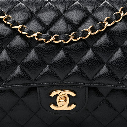 Chanel Caviar Quilted Medium Double Flap Black 12 of 14