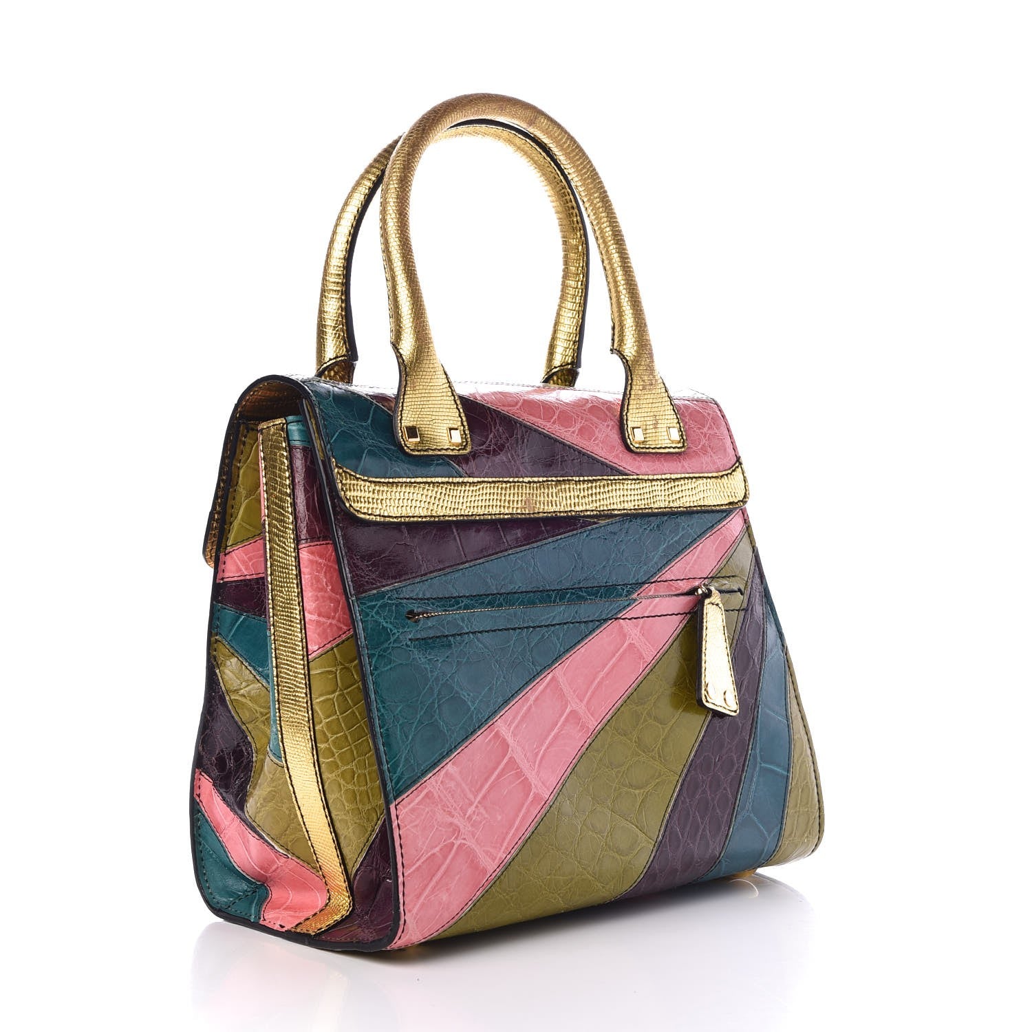 Valentino Garavani Patchwork Crocodile Dome Handbag Multicolor 3 of 10