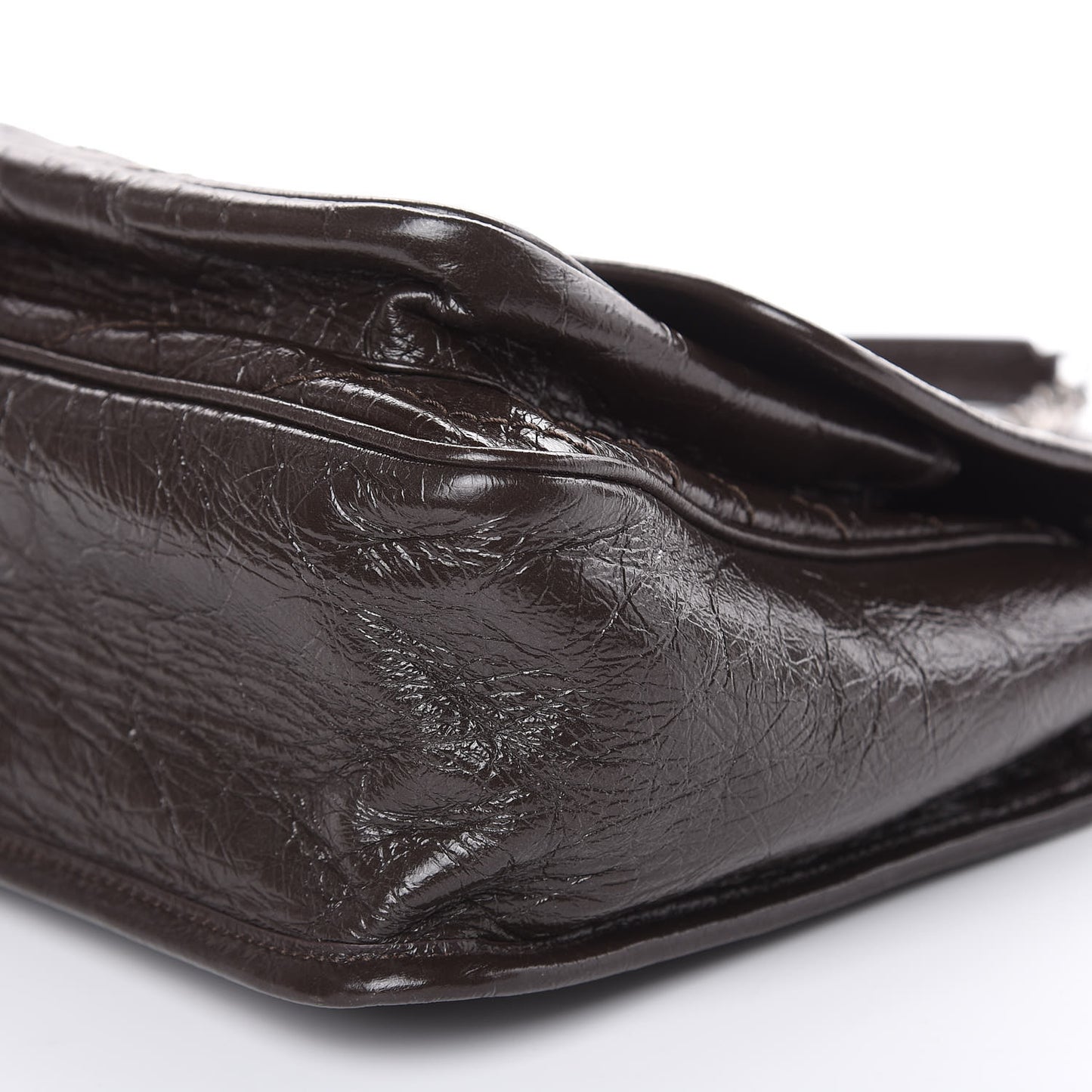 Crinkled Calfskin Matelasse Monogram Medium Niki Chain Satchel Western Moka