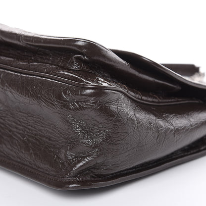 Saint Laurent Crinkled Calfskin Matelasse Monogram Medium Niki Chain Satchel Western Moka 9 of 9