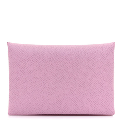 Hermes Epsom Calvi Card Case Mauve Sylvestre 1 of 8