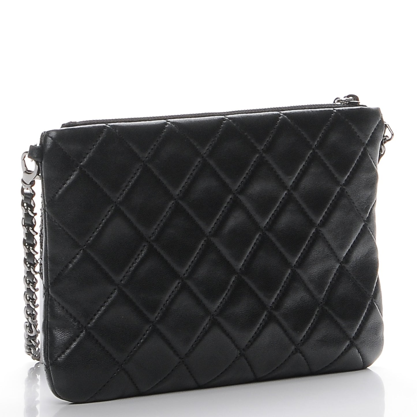 Lambskin Mineral Nights Wristlet Silver Black