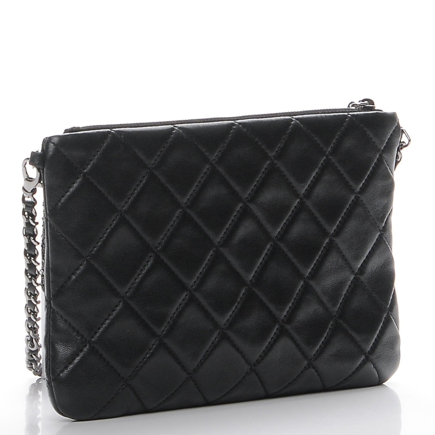 Chanel Lambskin Mineral Nights Wristlet Silver Black 3 of 7