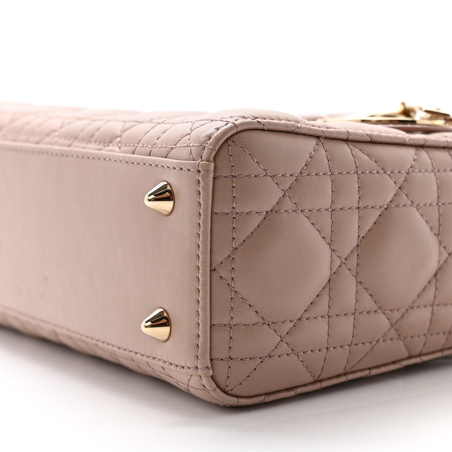 Lambskin Cannage Small Lucky Badges My Lady Dior Taupe