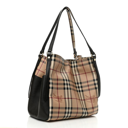 Burberry Haymarket Check Small Canterbury Tote Chocolate 3 of 11