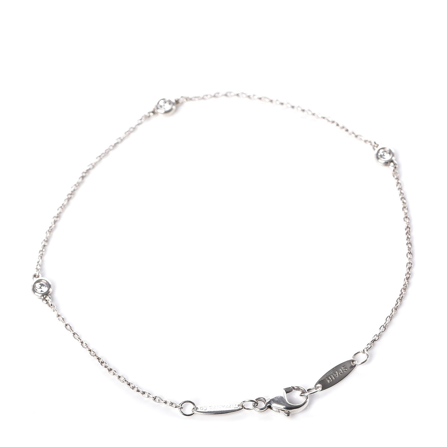 Tiffany Sterling Silver Diamond .09ct Elsa Peretti Diamonds By The Yard Bracelet 3 of 7