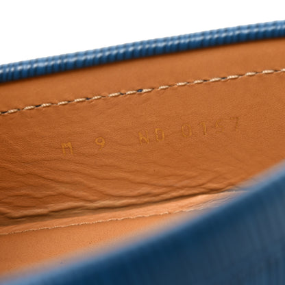 Louis Vuitton Epi Mens Hockenheim Moccasin Loafers 9 Cyan 9 of 9