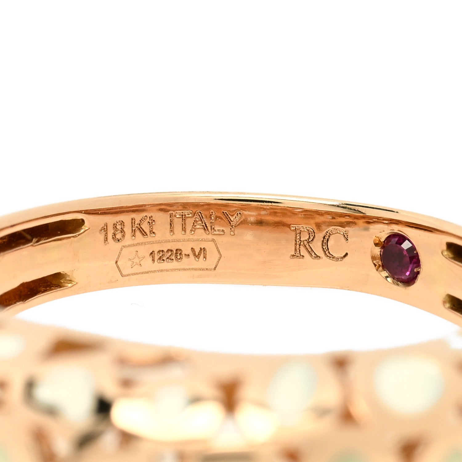 Roberto Coin 18K Rose Gold Enamel Cutout Ring 53 6.25 4 of 4