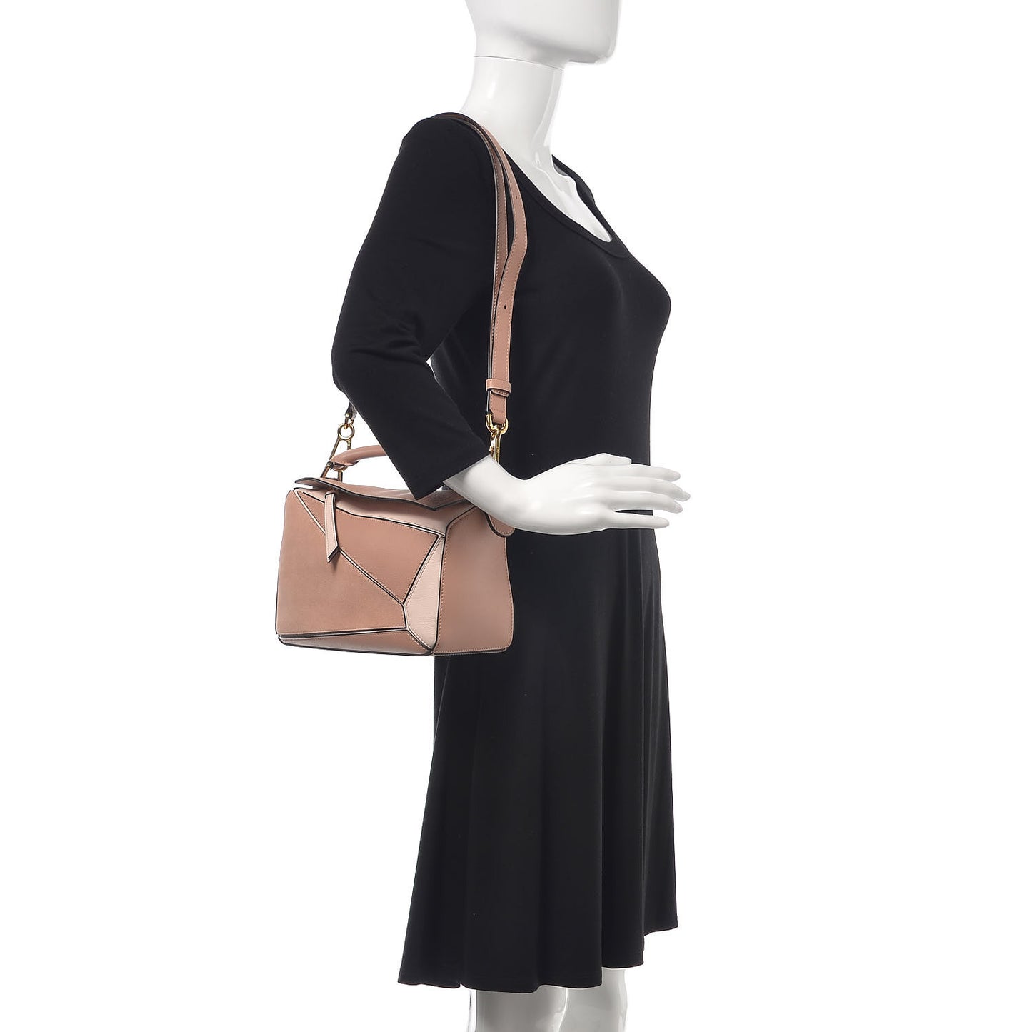 Calfskin Suede Small Puzzle Bag Blush