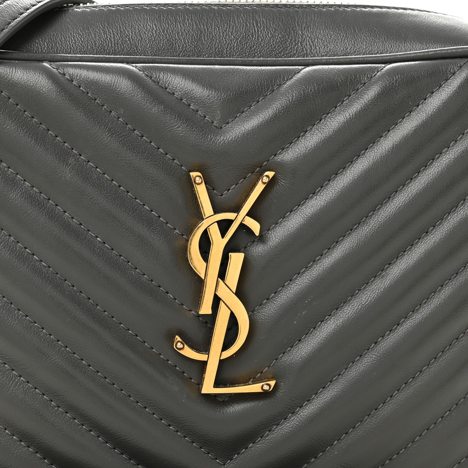 Saint Laurent Calfskin Matelasse Monogram Lou Camera Bag Storm 8 of 10