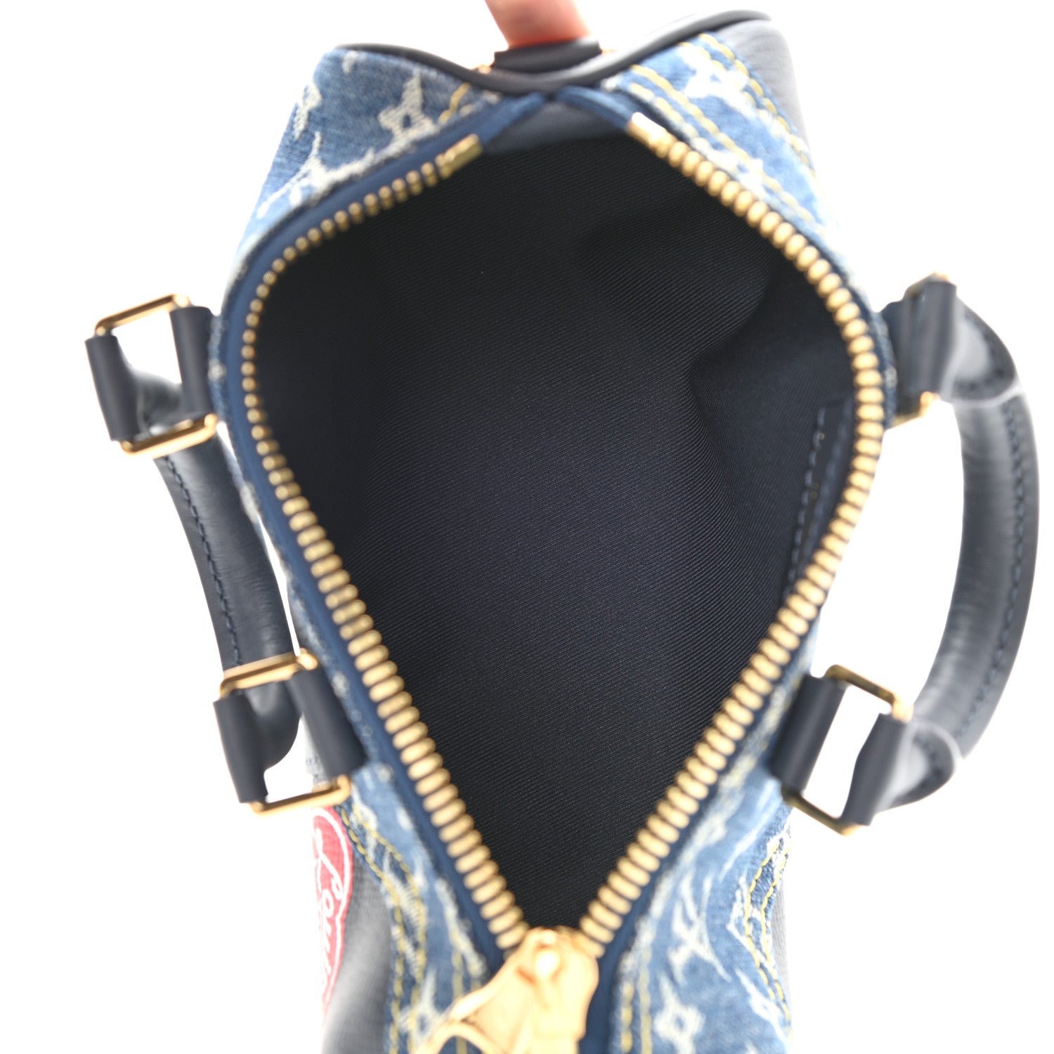 Louis Vuitton Taurillon Monogram Denim Drip Keepall XS Blue 5 of 9
