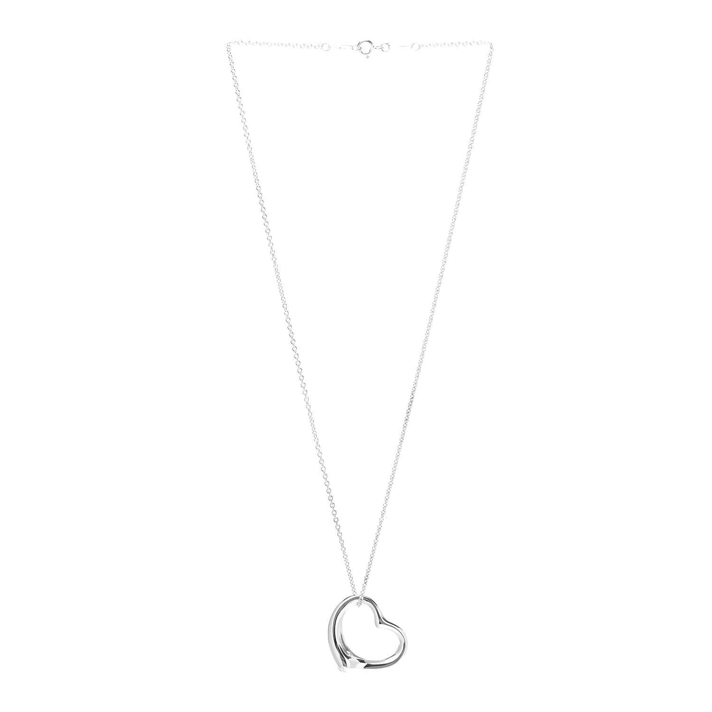 Sterling Silver 27mm Elsa Peretti Open Heart Pendant Necklace