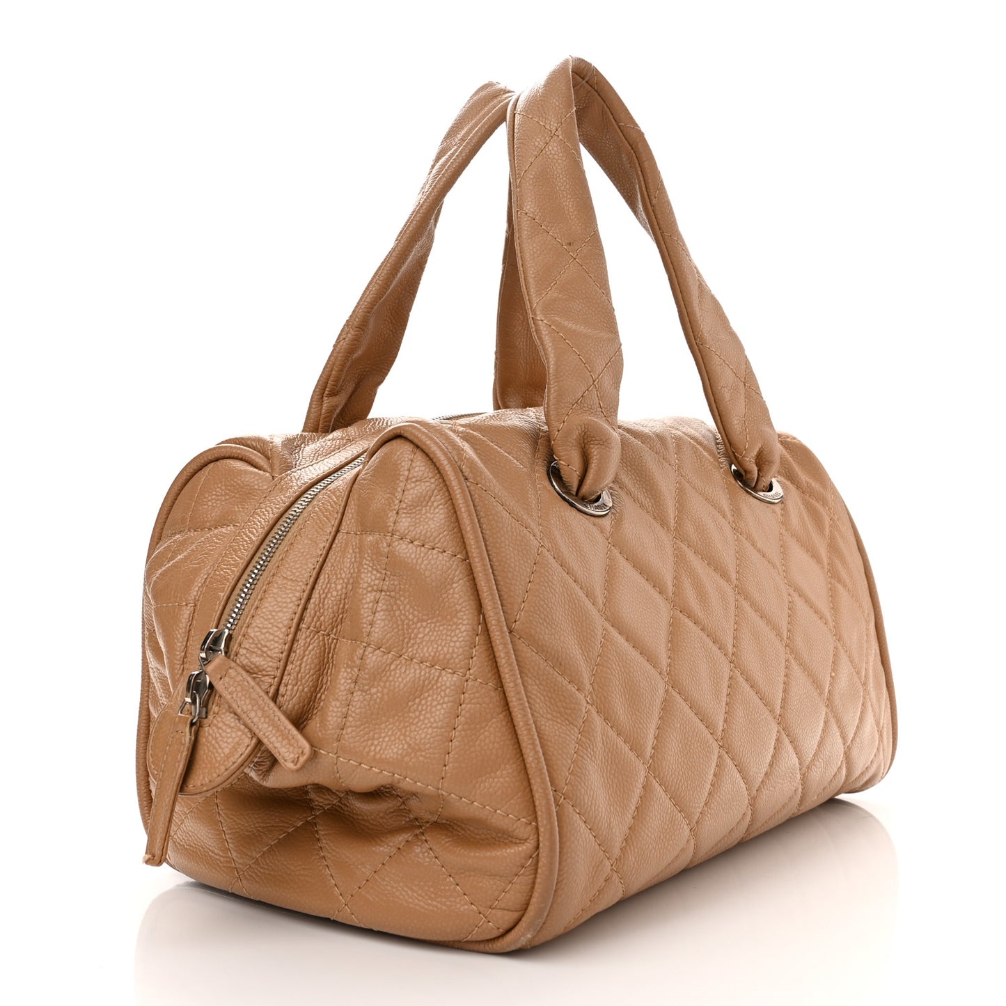 Caviar Quilted CC Timeless Bowler Dark Beige
