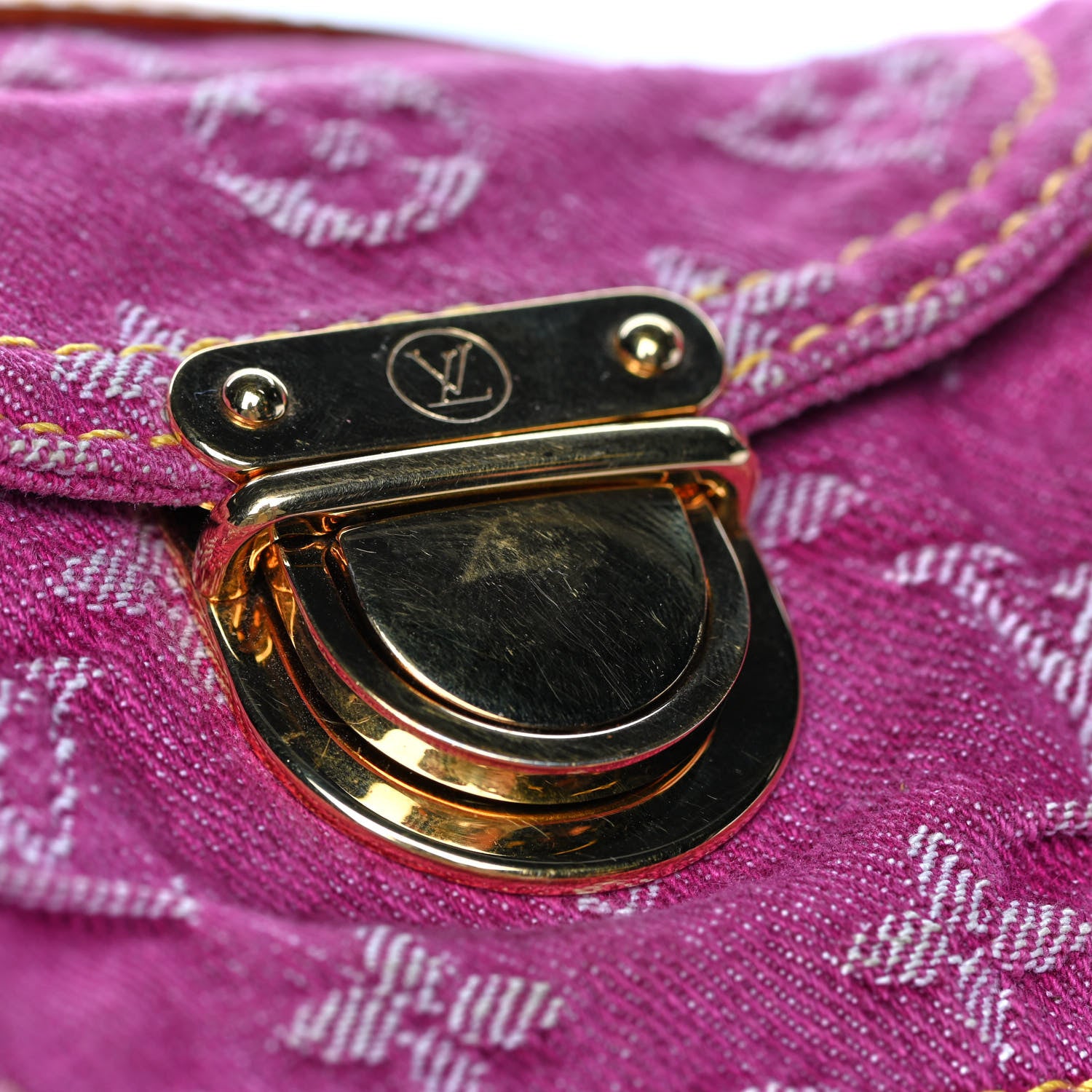 Louis Vuitton Denim Baggy PM Fuchsia 7 of 16