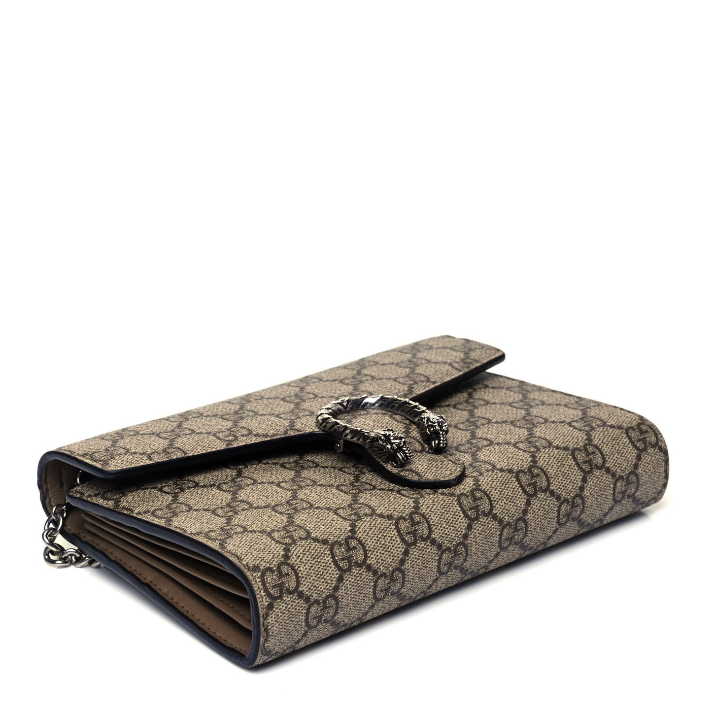 GG Supreme Monogram Mini Dionysus Chain Wallet Beige Taupe