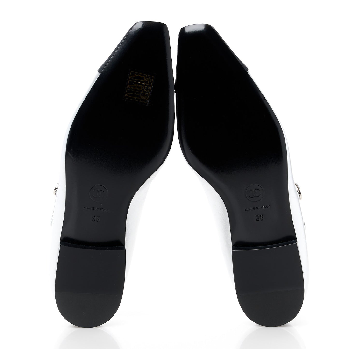 Calfskin Patent Mary Janes Flats 36 Silver Black