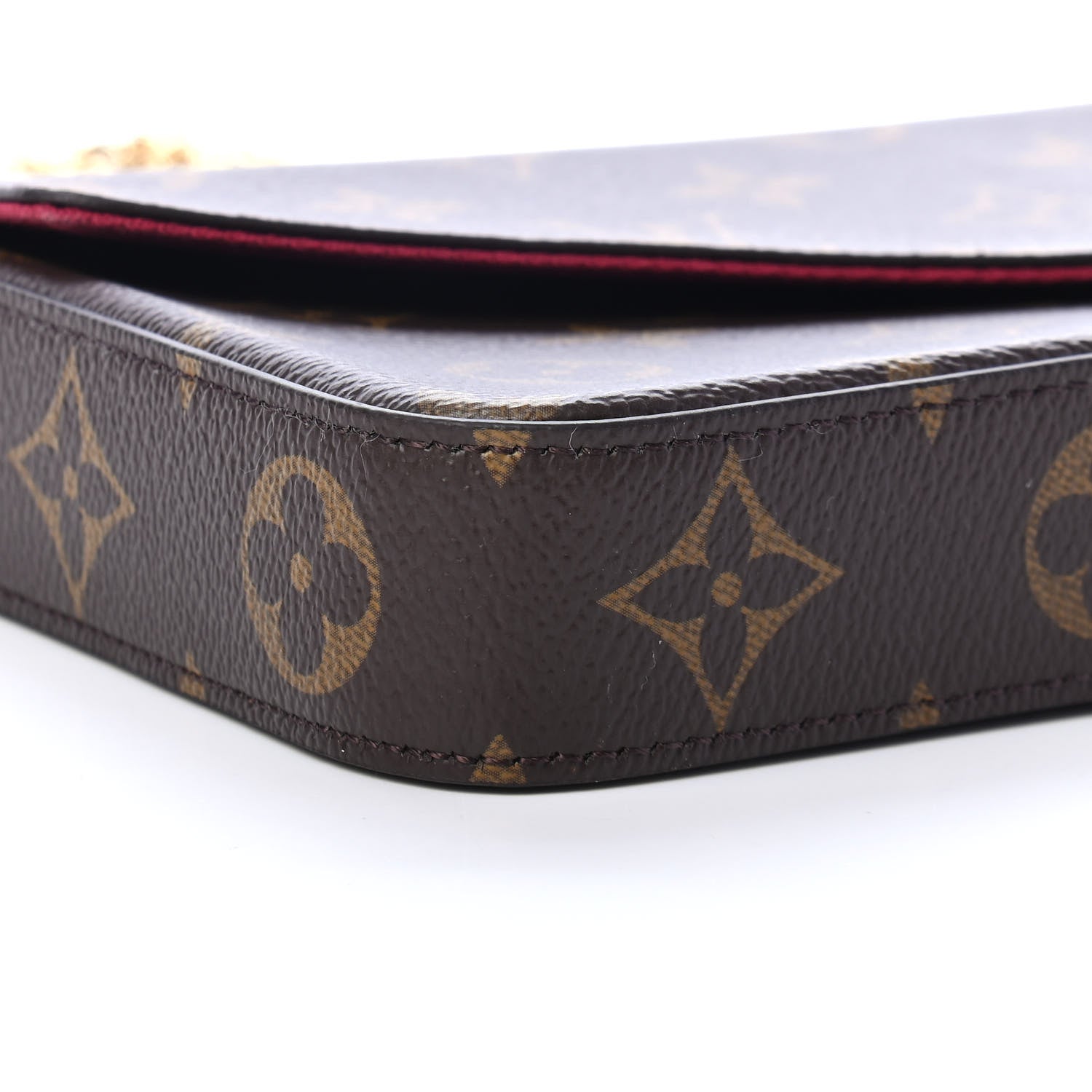Louis Vuitton Monogram Pochette Felicie Chain Wallet Fuchsia 10 of 10