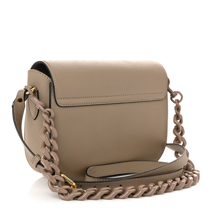 Versace Grained Calfskin La Medusa Flap Shoulder Bag Taupe 3 of 13