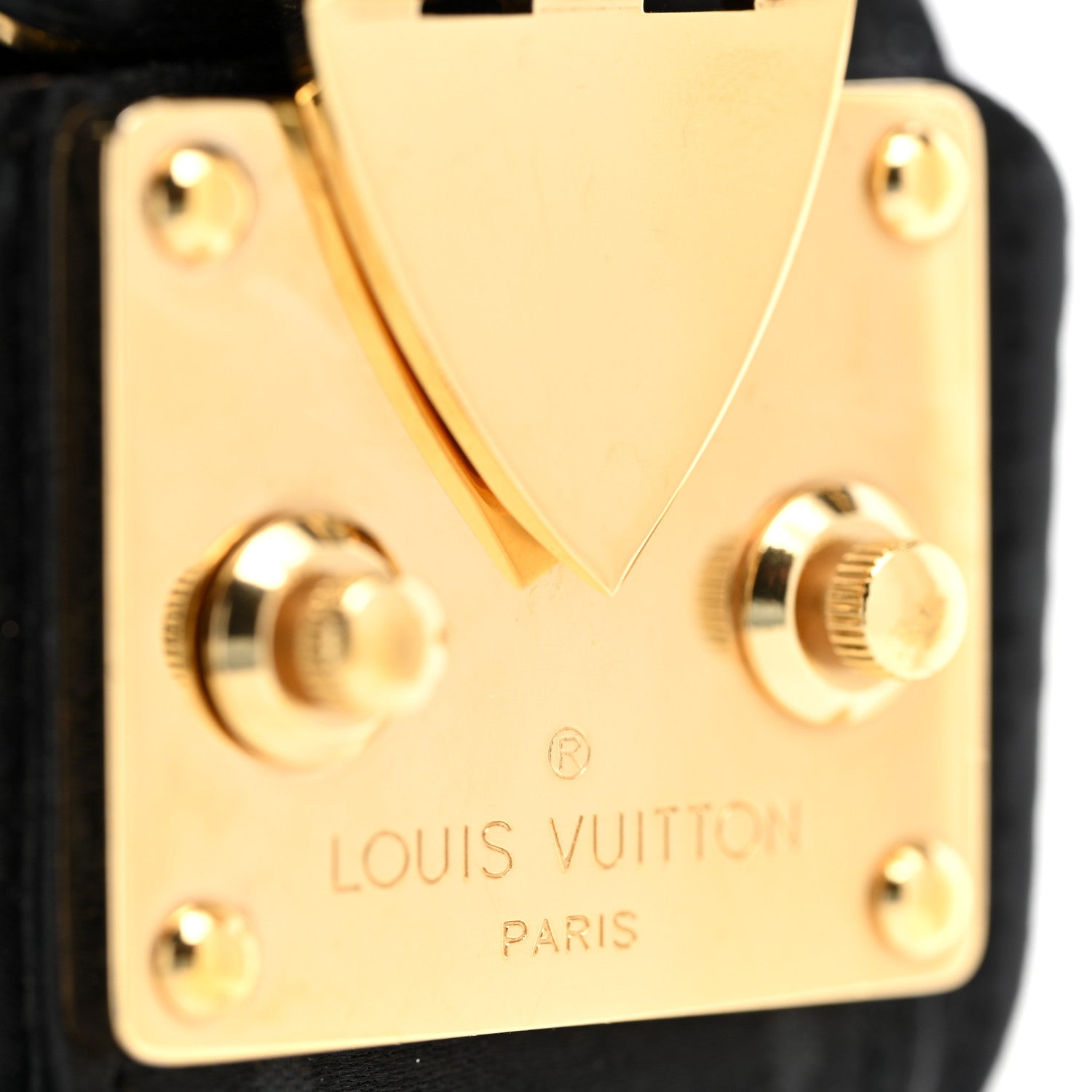 Louis Vuitton Satin Monogram Serrure Cuff Black 4 of 6