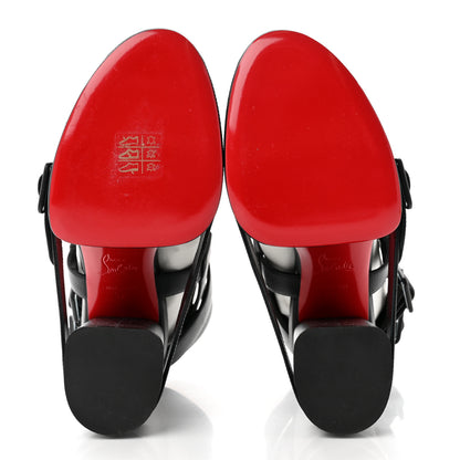 Christian Louboutin Calfskin Yazefatt Buckle Strap Platform Sandals 37 Black 5 of 8