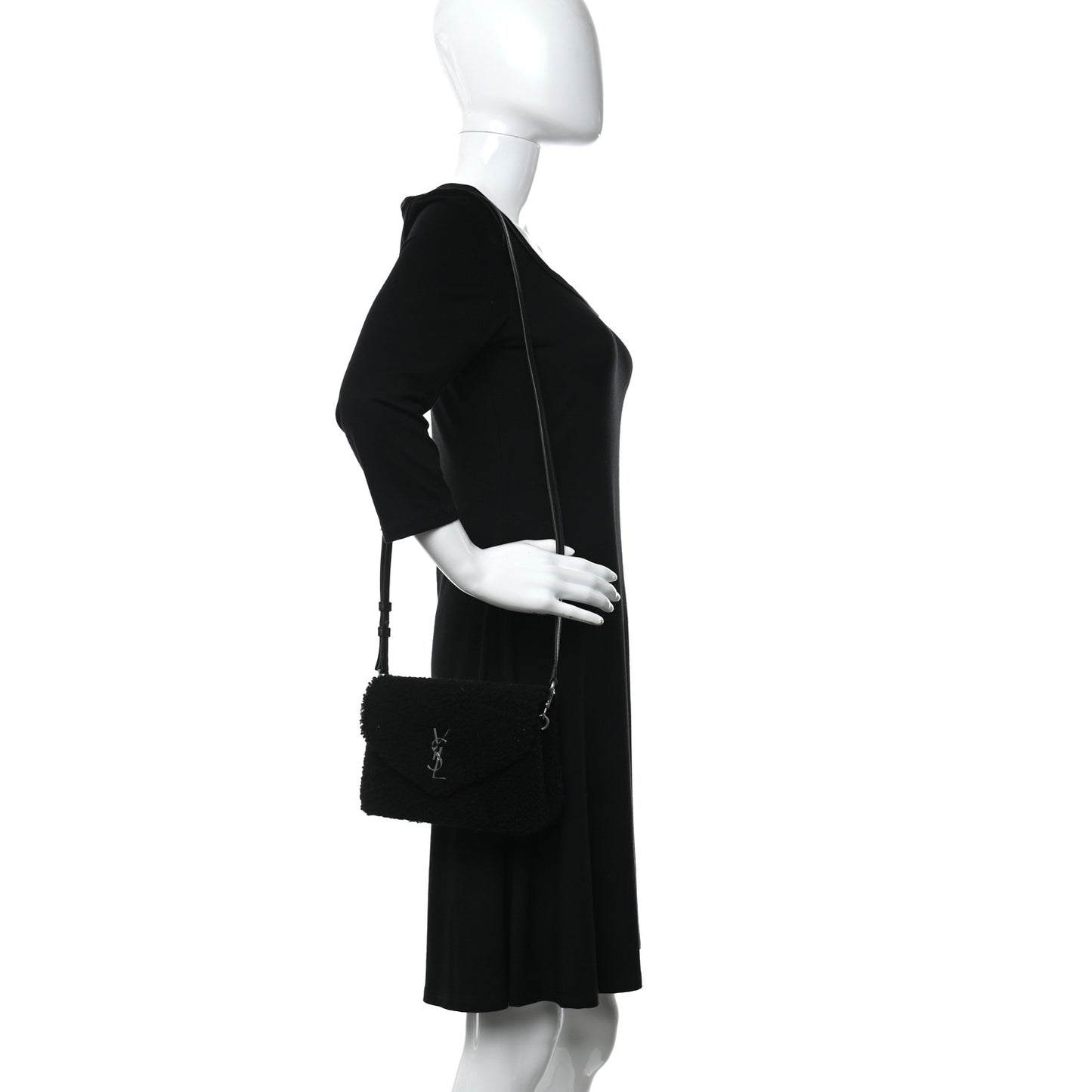 Shearling Toy Loulou Shoulder Bag Black