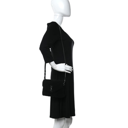 Saint Laurent Shearling Toy Loulou Shoulder Bag Black 2 of 12