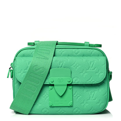 Louis Vuitton Taurillon Monogram S Lock Messenger Minty Green 1 of 10